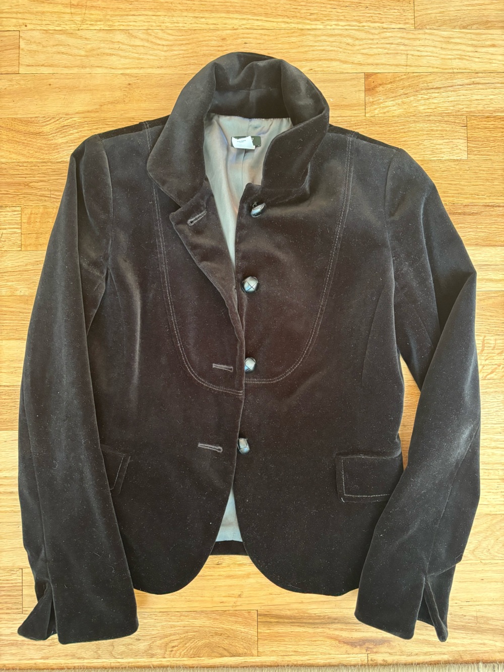 J. Crew women’s Black Velvet Blazer - Button Front